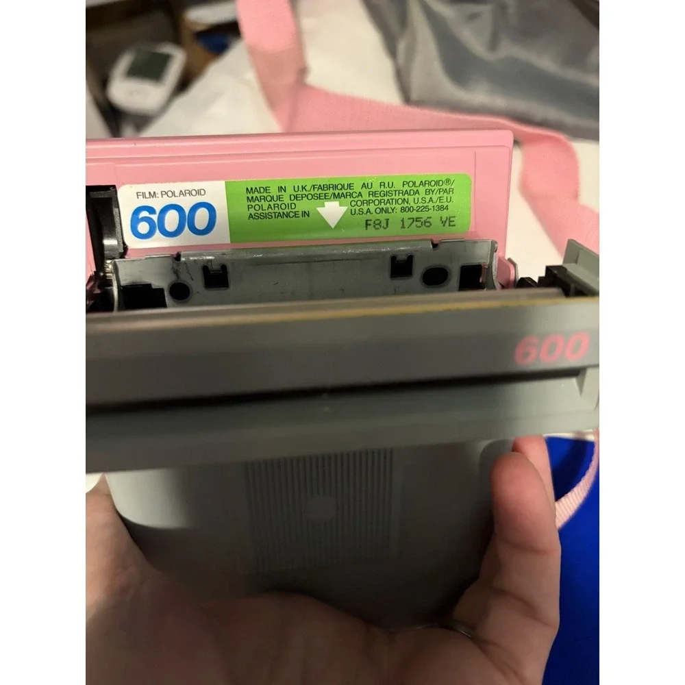 Polaroid Cool Cam 600 Instant Camera Pink Grey Vintage 80s Retro with Box Case